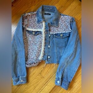 lea & viola tweed denim jacket